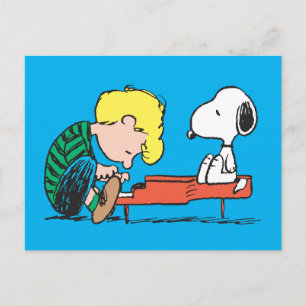 Peanuts   Snoopy & Schroeder at the Piano Postcard