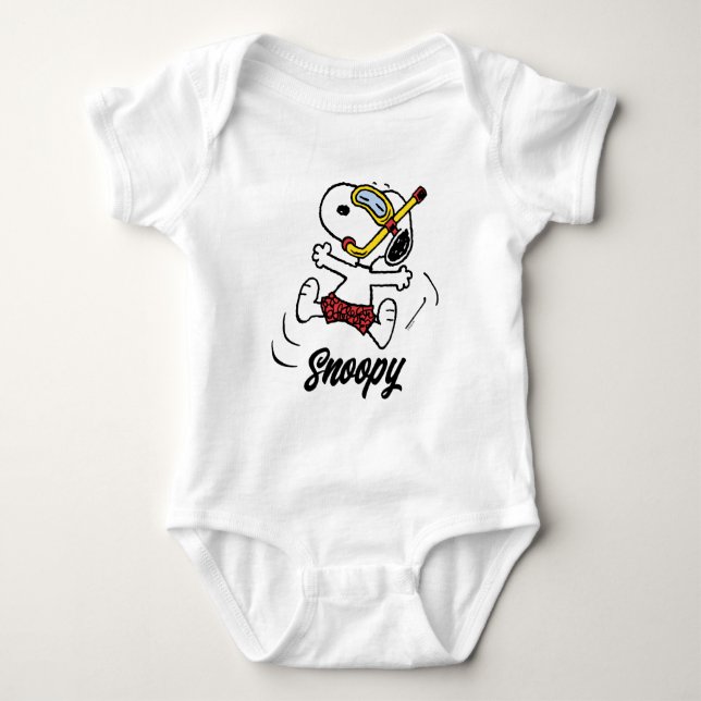 Peanuts | Snoopy Scuba Diver Baby Bodysuit (Front)