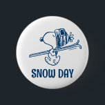 Peanuts | Snoopy Ski Trip 6 Cm Round Badge<br><div class="desc">Check out this fun Peanuts design featuring Snoopy.</div>