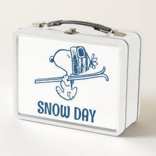Peanuts   Snoopy Ski Trip Metal Lunch Box