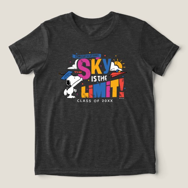Peanuts Snoopy Sky Is The Limit Graduation Tri-Blend Shirt (Design Front)