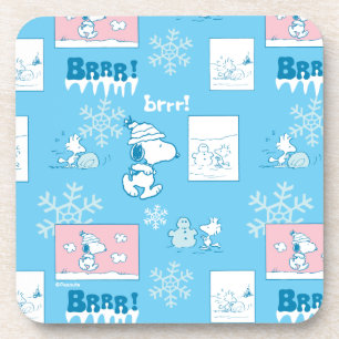 Peanuts   Snoopy Snow Day Pattern Coaster