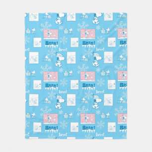 Peanuts   Snoopy Snow Day Pattern Fleece Blanket