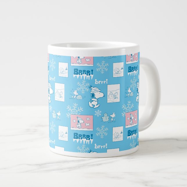 Peanuts | Snoopy Snow Day Pattern Large Coffee Mug (Front Right)