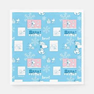 Peanuts Snoopy Snow Day Pattern Napkin