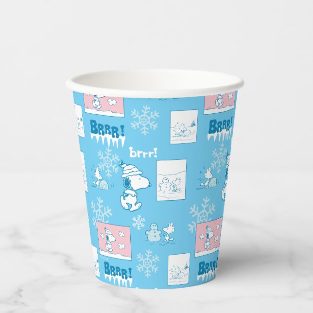 Peanuts | Snoopy Snow Day Pattern Paper Cups (Front)