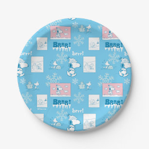 Peanuts   Snoopy Snow Day Pattern Paper Plate
