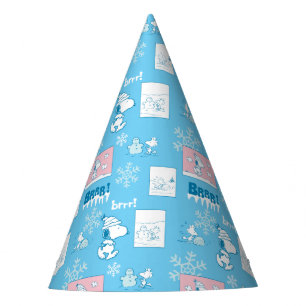 Peanuts Snoopy Snow Day Pattern Party Hat