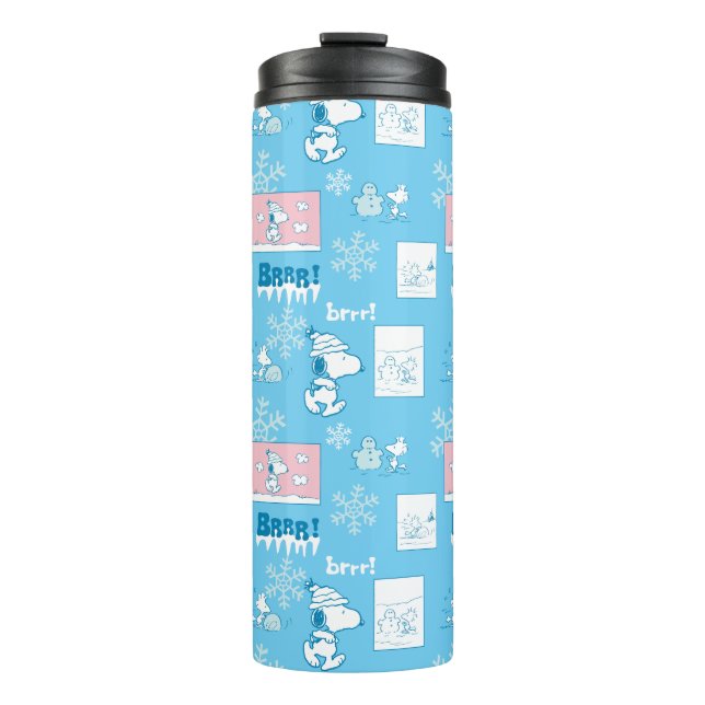 Peanuts | Snoopy Snow Day Pattern Thermal Tumbler (Front)