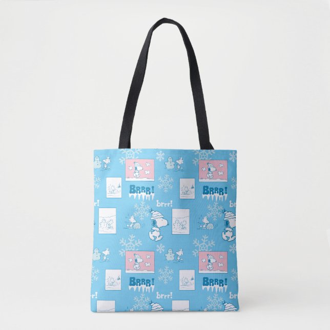 Peanuts | Snoopy Snow Day Pattern Tote Bag (Front)