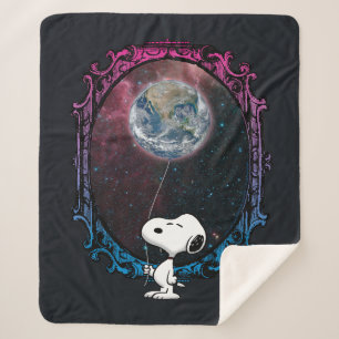Peanuts   Snoopy Spaced Out Balloon Sherpa Blanket