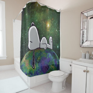 Peanuts   Snoopy Spaced Out Shower Curtain