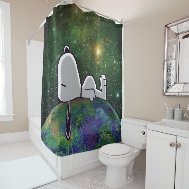 Peanuts | Snoopy Spaced Out Shower Curtain (In Situ)