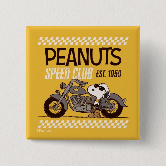 Peanuts | Snoopy Speed Club 15 Cm Square Badge (Front)