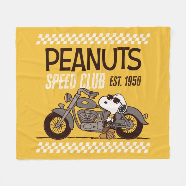 Peanuts | Snoopy Speed Club Fleece Blanket (Front (Horizontal))