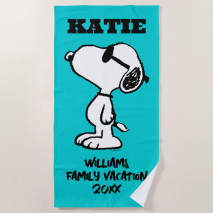 Peanuts   Snoopy Sunglasses Family Vacation Beach Towel