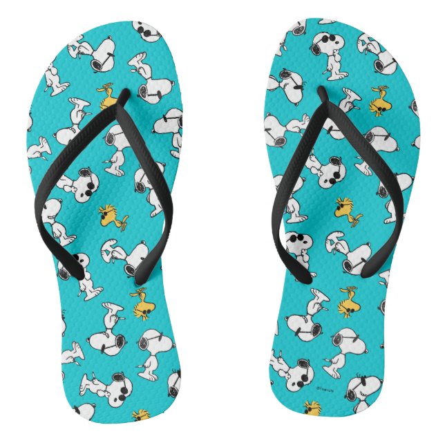 Peanuts | Snoopy & Sunglasses Pattern Flip Flops (Footbed)