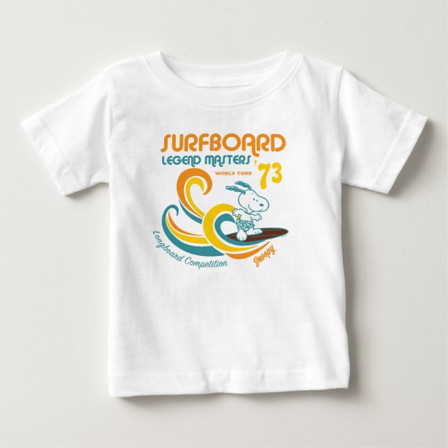 Peanuts | Snoopy Surfboard Longboard Competition Baby T-Shirt (Front)