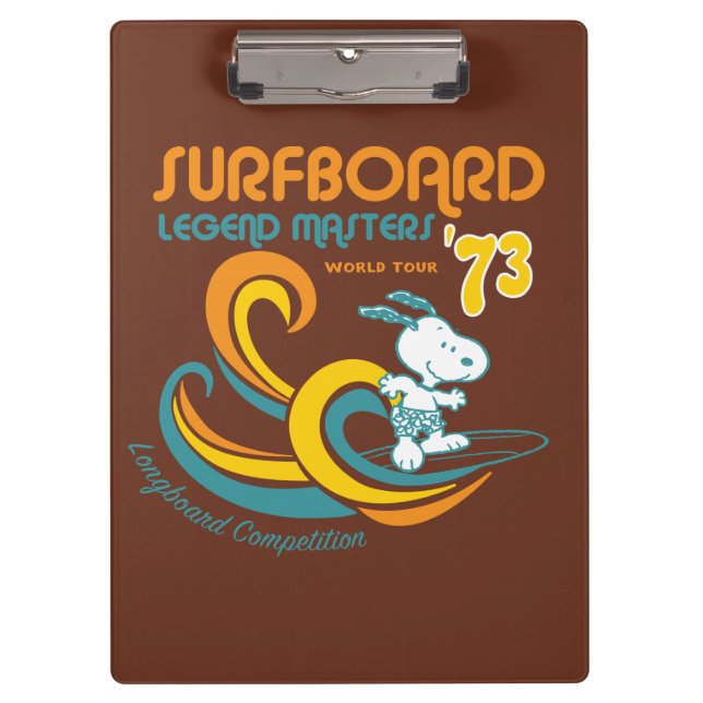 Peanuts | Snoopy Surfboard Longboard Competition Clipboard (Front)