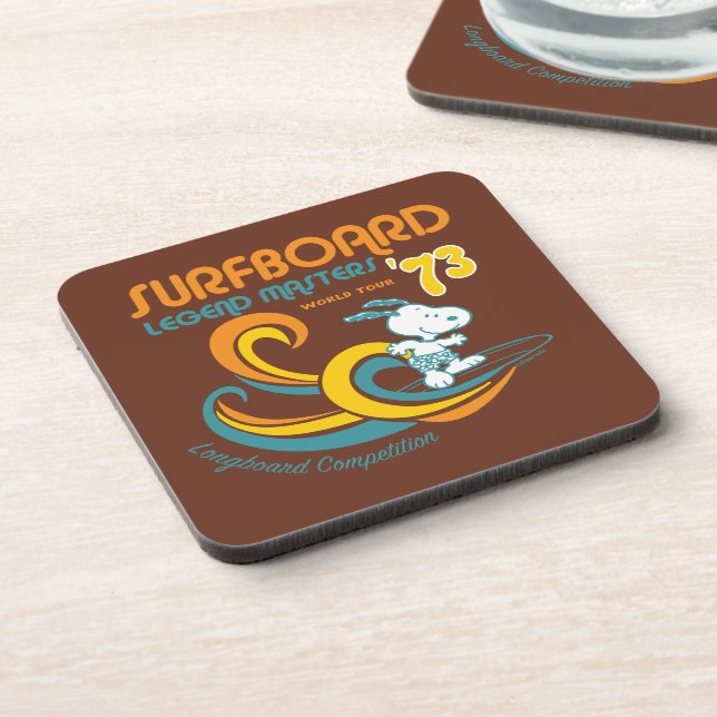 Peanuts | Snoopy Surfboard Longboard Competition Coaster (Left Side)