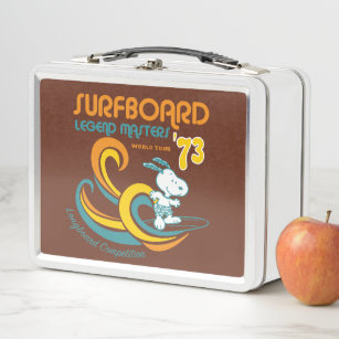 Peanuts   Snoopy Surfboard Longboard Competition Metal Lunch Box