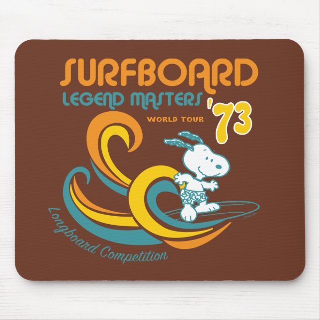 Peanuts | Snoopy Surfboard Longboard Competition Mouse Mat (Front)