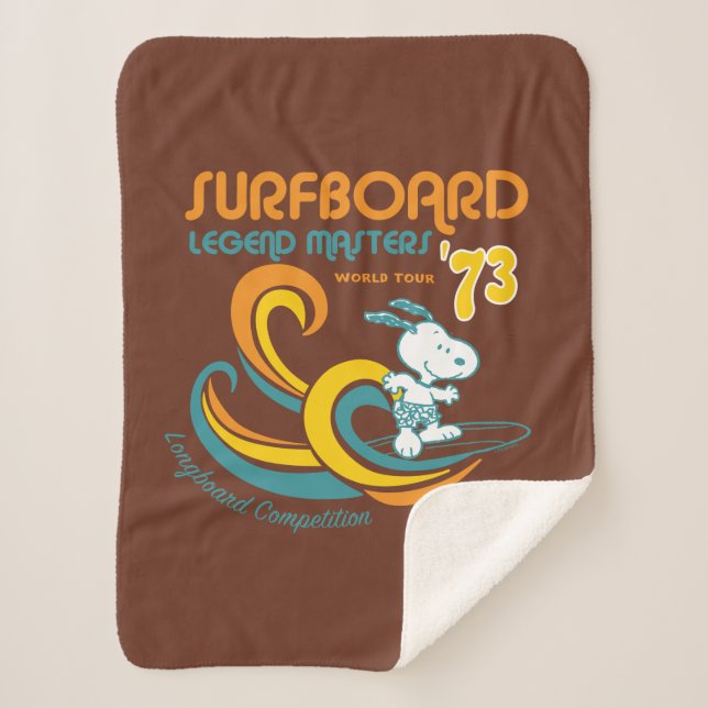 Peanuts | Snoopy Surfboard Longboard Competition Sherpa Blanket (Front)