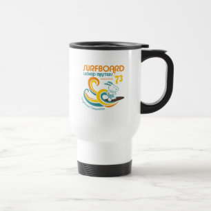 Peanuts Snoopy Surfboard Longboard Competition Travel Mug