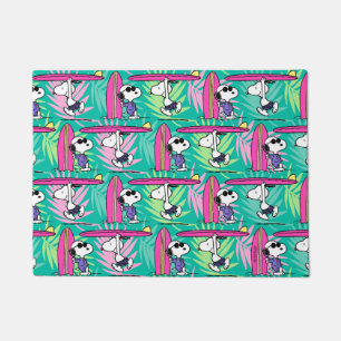 Peanuts   Snoopy Teal Surf Pattern Doormat