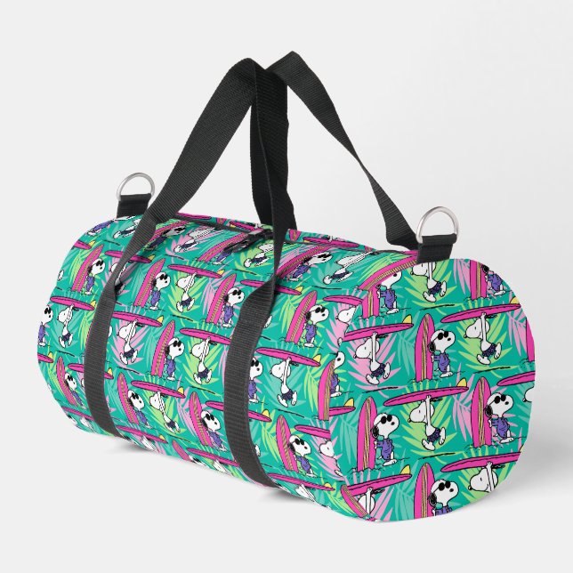 Peanuts | Snoopy Teal Surf Pattern Duffle Bag (Left Corner)