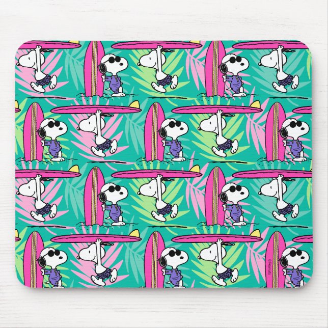 Peanuts | Snoopy Teal Surf Pattern Mouse Mat (Front)