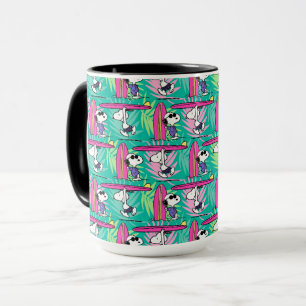 Peanuts   Snoopy Teal Surf Pattern Mug