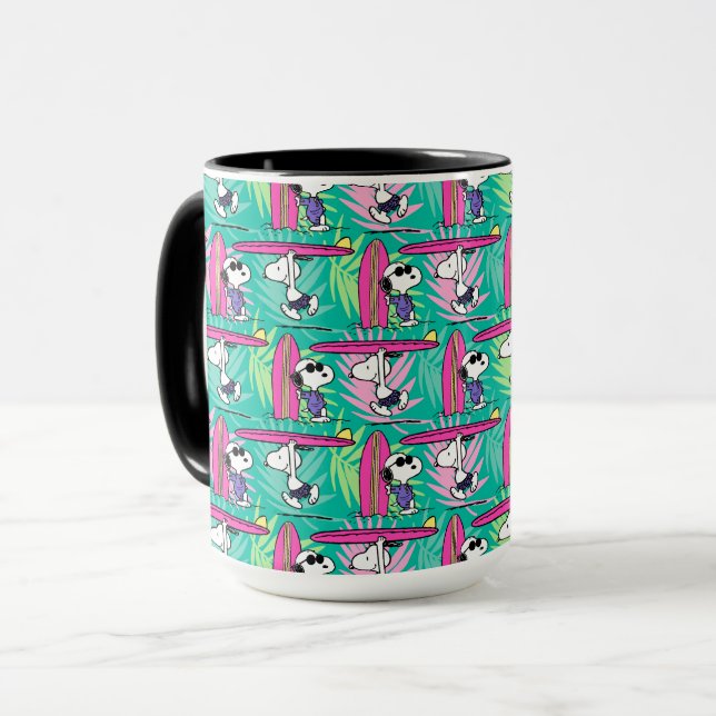 Peanuts | Snoopy Teal Surf Pattern Mug (Front Left)