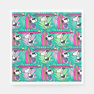 Peanuts Snoopy Teal Surf Pattern Napkin