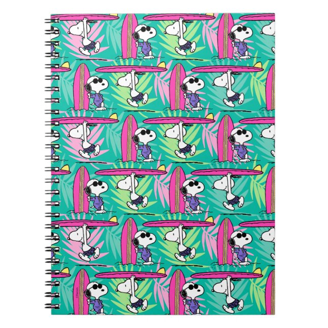 Peanuts | Snoopy Teal Surf Pattern Notebook (Front)