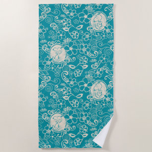 Peanuts   Snoopy Teal Tropical Beach Pattern Beach Towel