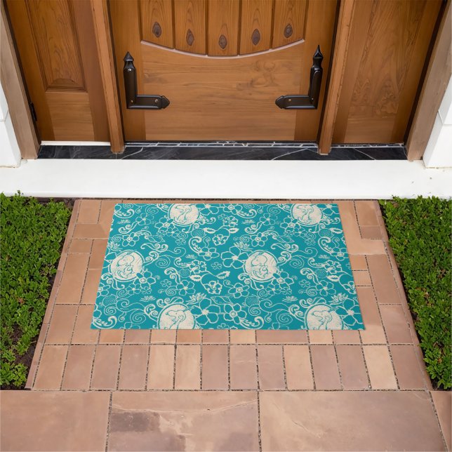 Peanuts | Snoopy Teal Tropical Beach Pattern Doormat (Outdoor)
