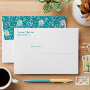 Peanuts   Snoopy Teal Tropical Beach Pattern Envelope