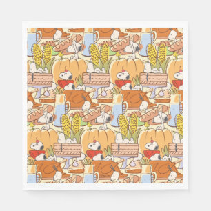 Peanuts Snoopy Thanksgiving Feast Pattern Napkin