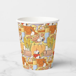 Peanuts Snoopy Thanksgiving Feast Pattern Paper Cups