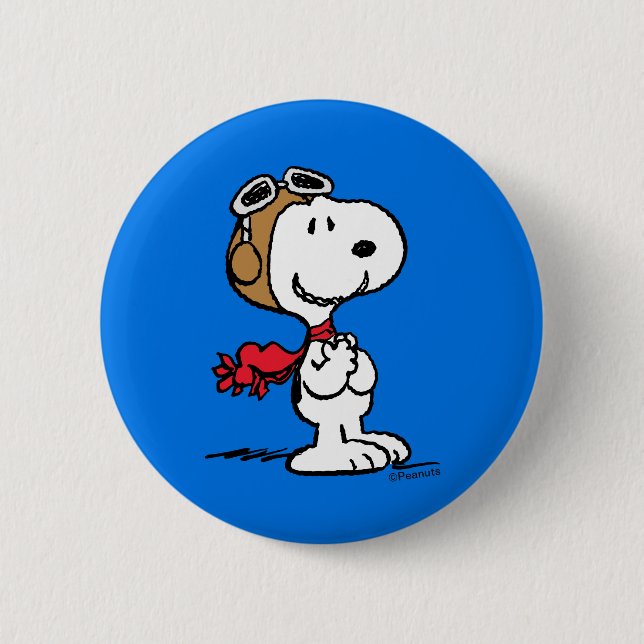 Peanuts | Snoopy The Flying Ace 6 Cm Round Badge (Front)