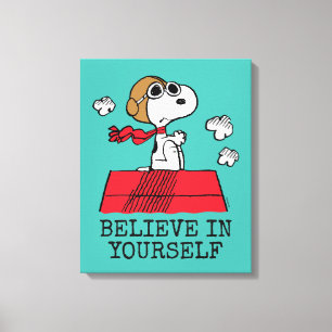 Peanuts   Snoopy the Flying Ace   Add Your Name Canvas Print