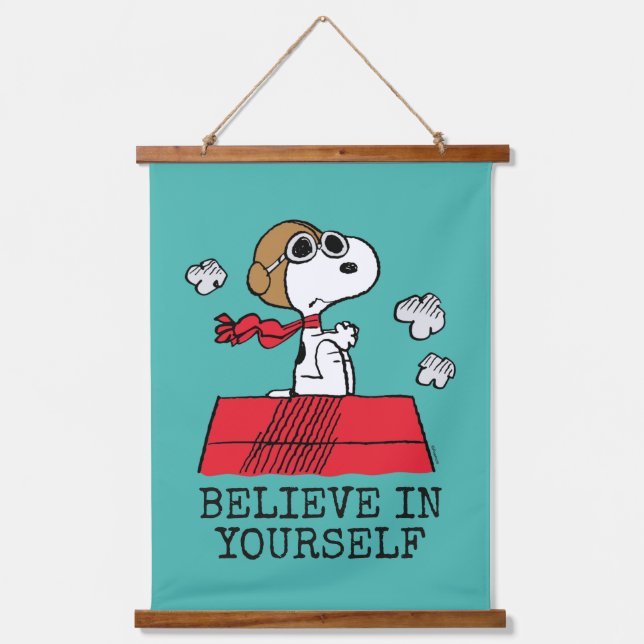 Peanuts | Snoopy the Flying Ace | Add Your Name Hanging Tapestry (Front)