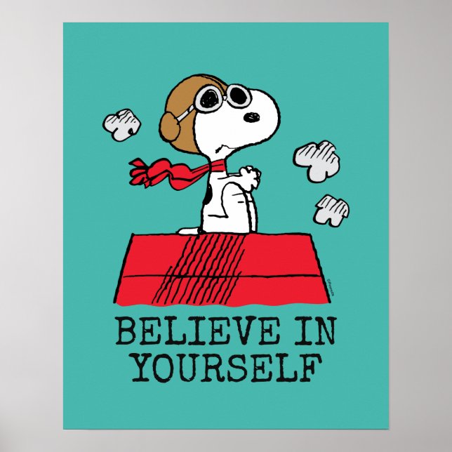 Peanuts | Snoopy the Flying Ace | Add Your Name Poster (Front)