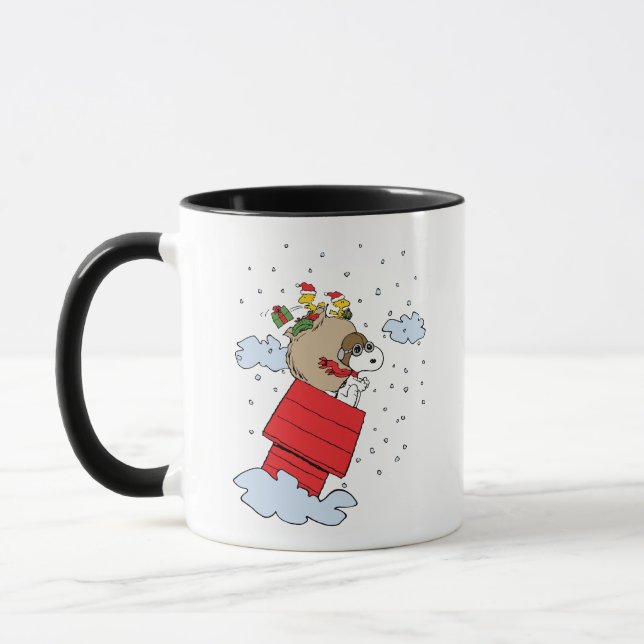 Peanuts | Snoopy the Flying Ace at Christmas Mug (Left)