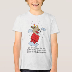 Peanuts   Snoopy the Flying Ace at Christmas Tri-Blend Shirt