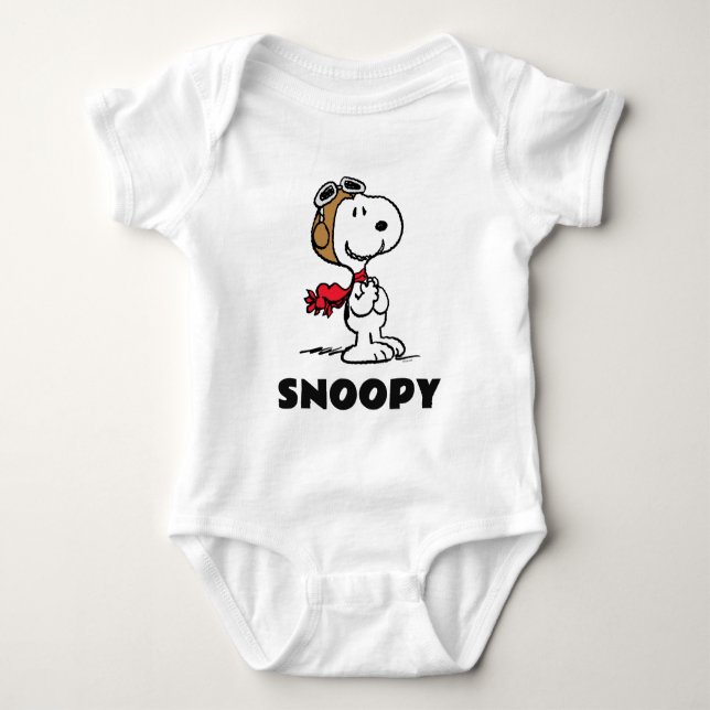 Peanuts | Snoopy The Flying Ace Baby Bodysuit (Front)