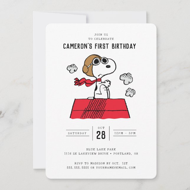 Peanuts | Snoopy the Flying Ace Birthday Invitation (Front)
