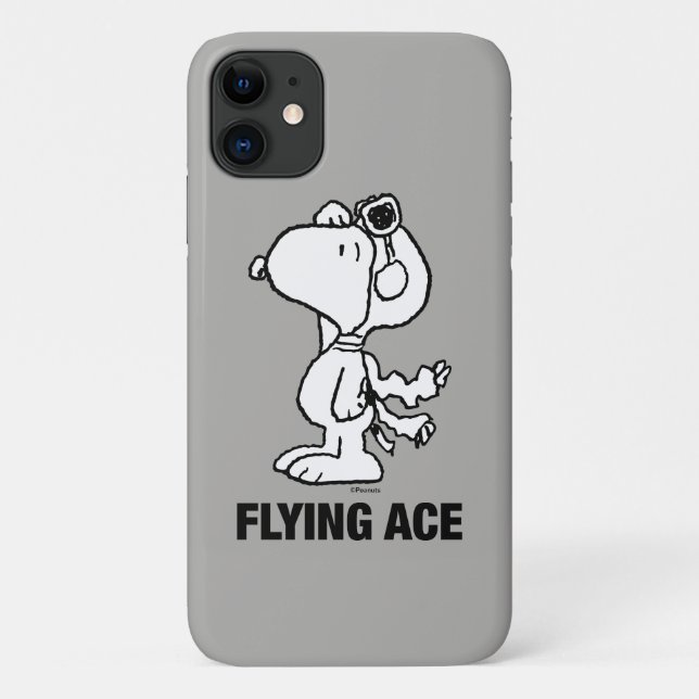 Peanuts | Snoopy the Flying Ace BW Case-Mate iPhone Case (Back)