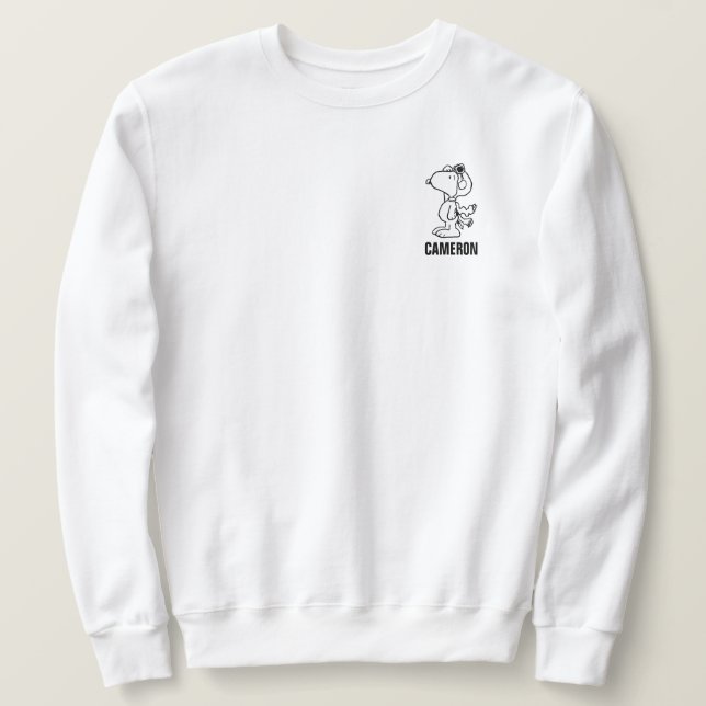 Peanuts | Snoopy the Flying Ace BW Sweatshirt (Design Front)